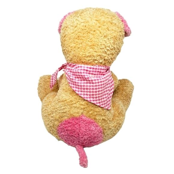 Animal Adventure 13" Puppy Dog Pink Heart with Gingham Scarf Bandana 2017 - Picture 3 of 6